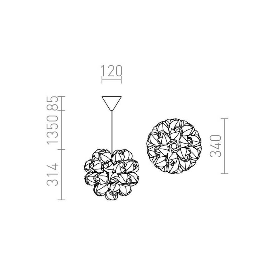 RED - Design Rendl - R12384 - Hanglamp aan een koord COCO 1xE27/28W/230V