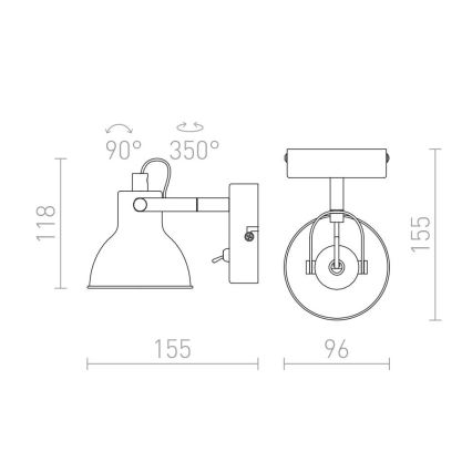 RED - Design Rendl - R12508 - Wand Spot ROSITA 1xGU10/9W/230V