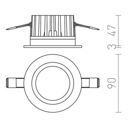 RED - Design Rendl - R12716 - LED Badkamer Inbouw Lamp TOLEDO 8W/230V IP44