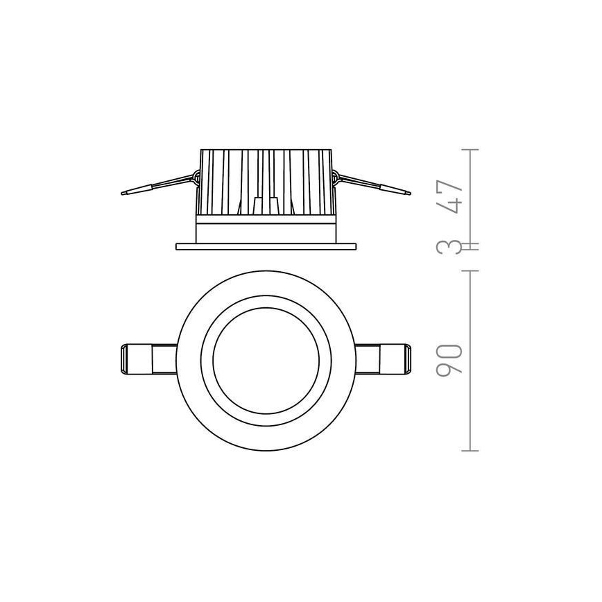 RED - Design Rendl - R12716 - LED Badkamer Inbouw Lamp TOLEDO 8W/230V IP44