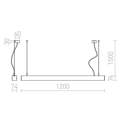 RED - Design Rendl - R12720 - Suspension filaire PESANTE LED/40W/230V