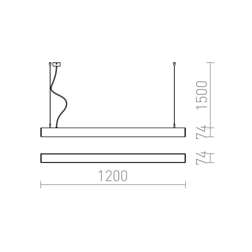 RED - Design Rendl - R12721 - Suspension filaire PESANTE LED/40W/230V noire