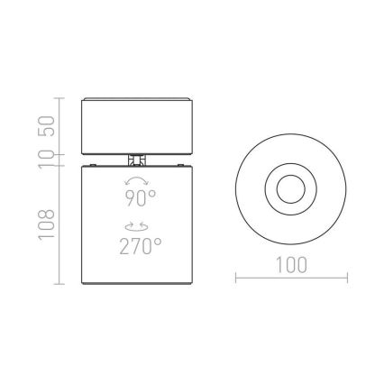 RED - Design Rendl - R12840 - Spot CONDU LED/20W/230V noir