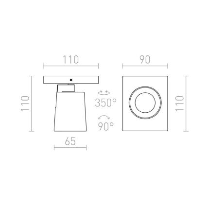 RED - Design Rendl - R12912 - Wand Spot KENNY 1xGU10/35W/230V