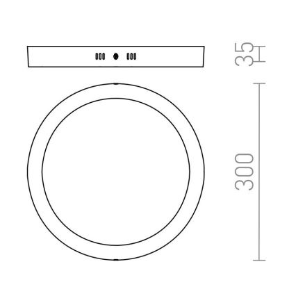 RED - Design Rendl - R12973 - Plafonnier SOCORRO LED/24W/230V