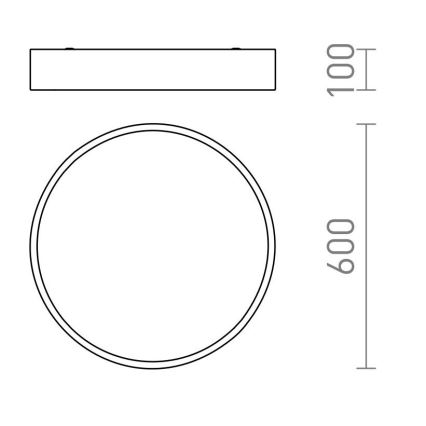 RED - Design Rendl - R13333 - LED Plafond Lamp MEZZO LED/60W/230V zwart