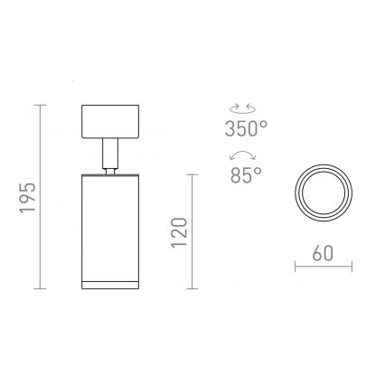 RED - Design Rendl - R13363 - Spot BELENOS 1xGU10/9W/230V