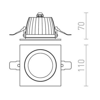 RED - R10566 - LED Badkamer Inbouw Lamp AMIGA LED/8W/230V IP65 wit