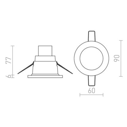 RED - R12659 - Badkamer Inbouw Lamp LEROY 1xGU5,3/35W/12V  IP44