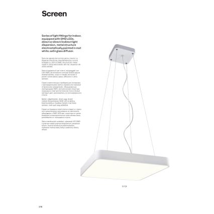 Redo 01-1124 - LED Hanglamp aan een koord SCREEN LED/48W/230V 3000K