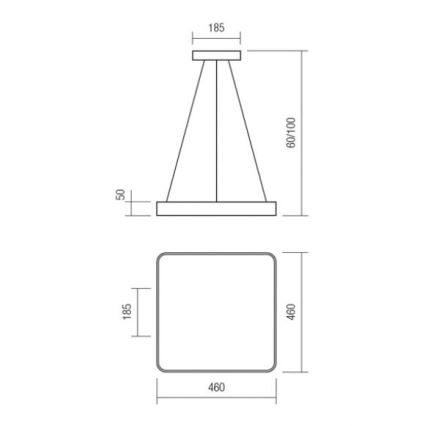 Redo 01-1124 - LED-lampenkroon aan kabel SCREEN LED/48W/230V 3000K