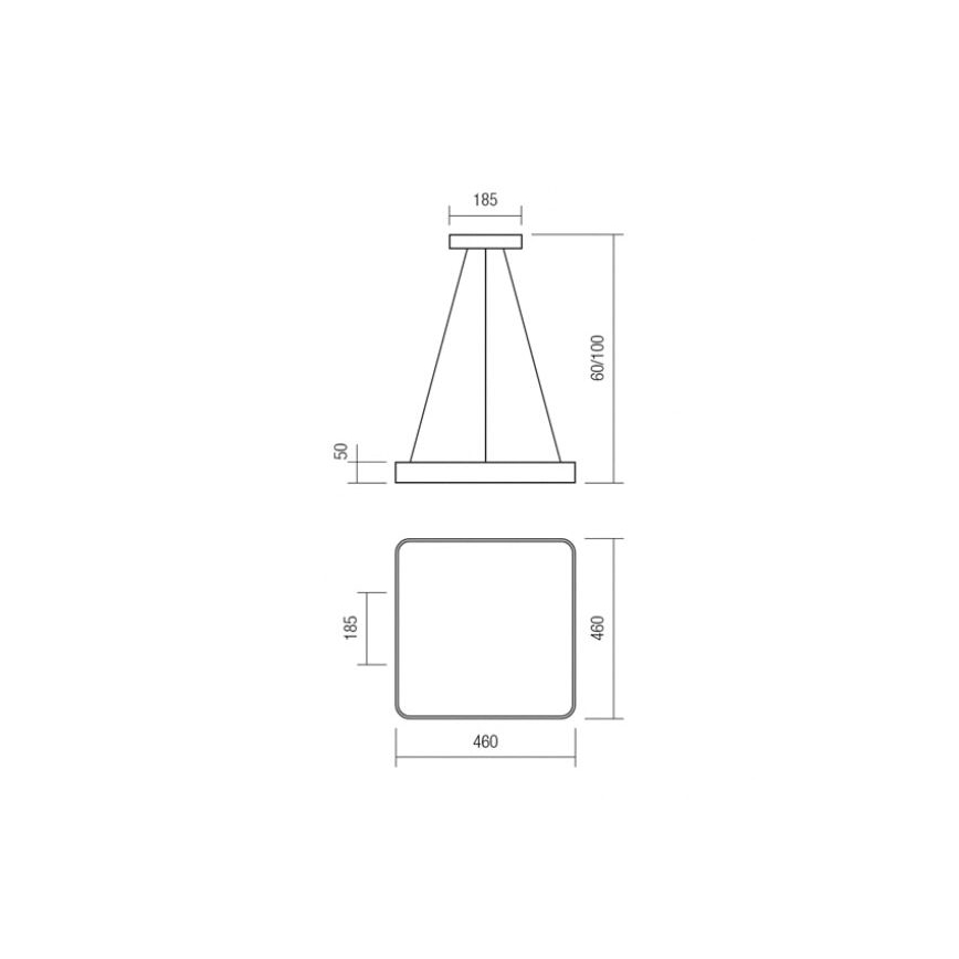Redo 01-1124 - LED-lampenkroon aan kabel SCREEN LED/48W/230V 3000K