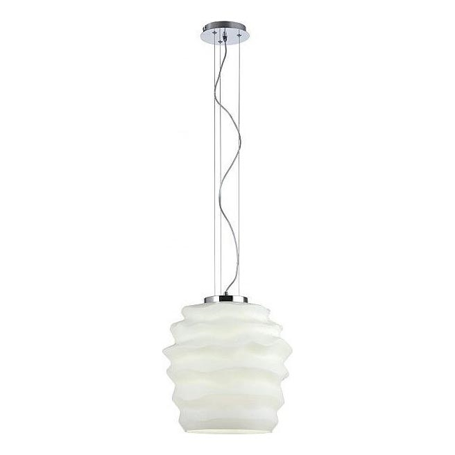 Redo 01-1141 - Suspension sur câble MAGMA 1xE27/42W/230V Ø 30 cm chrome brillant/blanc