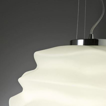 Redo 01-1142 - Hanglamp aan kabel MAGMA 1xE27/42W/230V Ø 38 cm glanzend chroom/wit