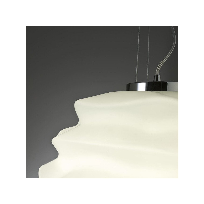Redo 01-1142 - Hanglamp aan kabel MAGMA 1xE27/42W/230V Ø 38 cm glanzend chroom/wit
