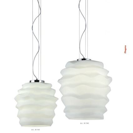 Redo 01-1142 - Hanglamp aan kabel MAGMA 1xE27/42W/230V Ø 38 cm glanzend chroom/wit