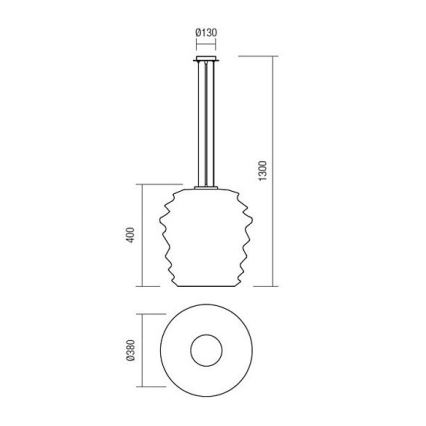 Redo 01-1142 - Suspension MAGMA sur câble 1xE27/42W/230V Ø 38 cm chrome brillant/blanc