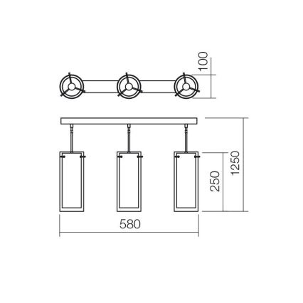 Redo 01-1257 - Hanglamp aan koord QIPAO 3xE27/60W/230V