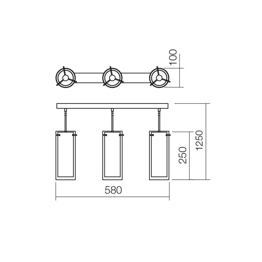 Redo 01-1257 - Hanglamp aan koord QIPAO 3xE27/60W/230V