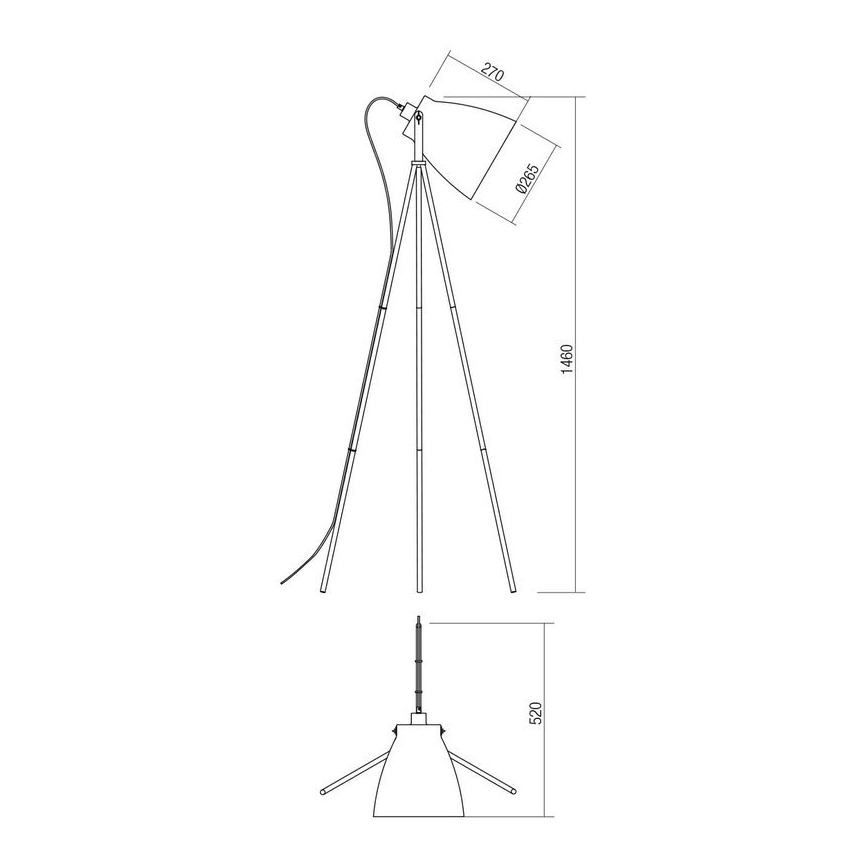 Redo 01-1276 - Lampadaire ARNE 1xE27/42W/230V noir