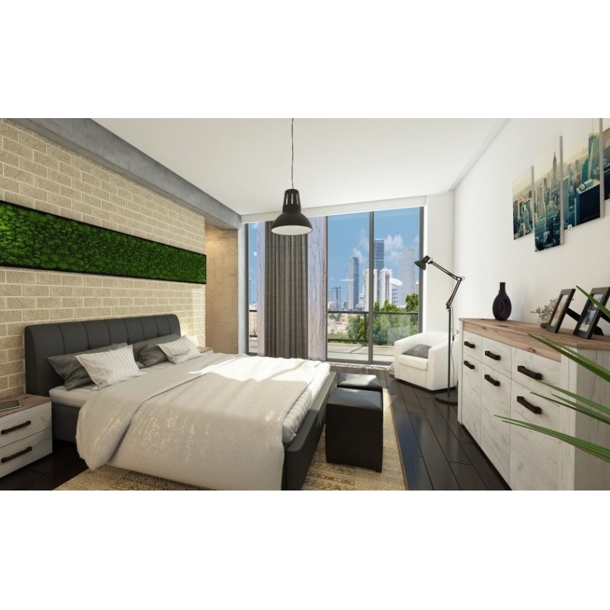 Redo 01-1281 - Suspension sur câble PEEP 1xE27/42W/230V diam. 34,5 cm noire