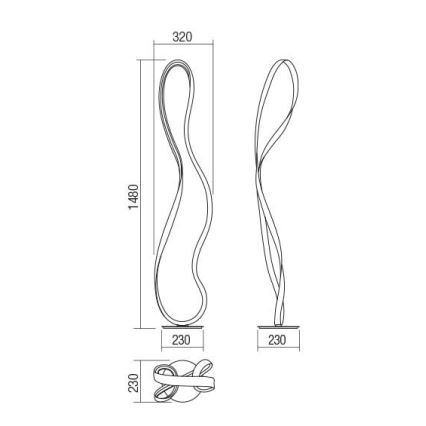 Redo 01-1417 - Dimbare LED Staande lamp NUBO 1xLED/35W/230V wit