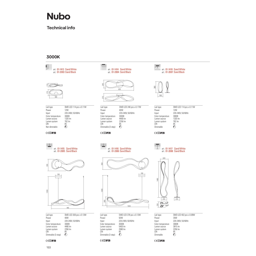 Redo 01-1417 - LED Dimbare Vloerlamp NUBO 1xLED/35W/230V wit