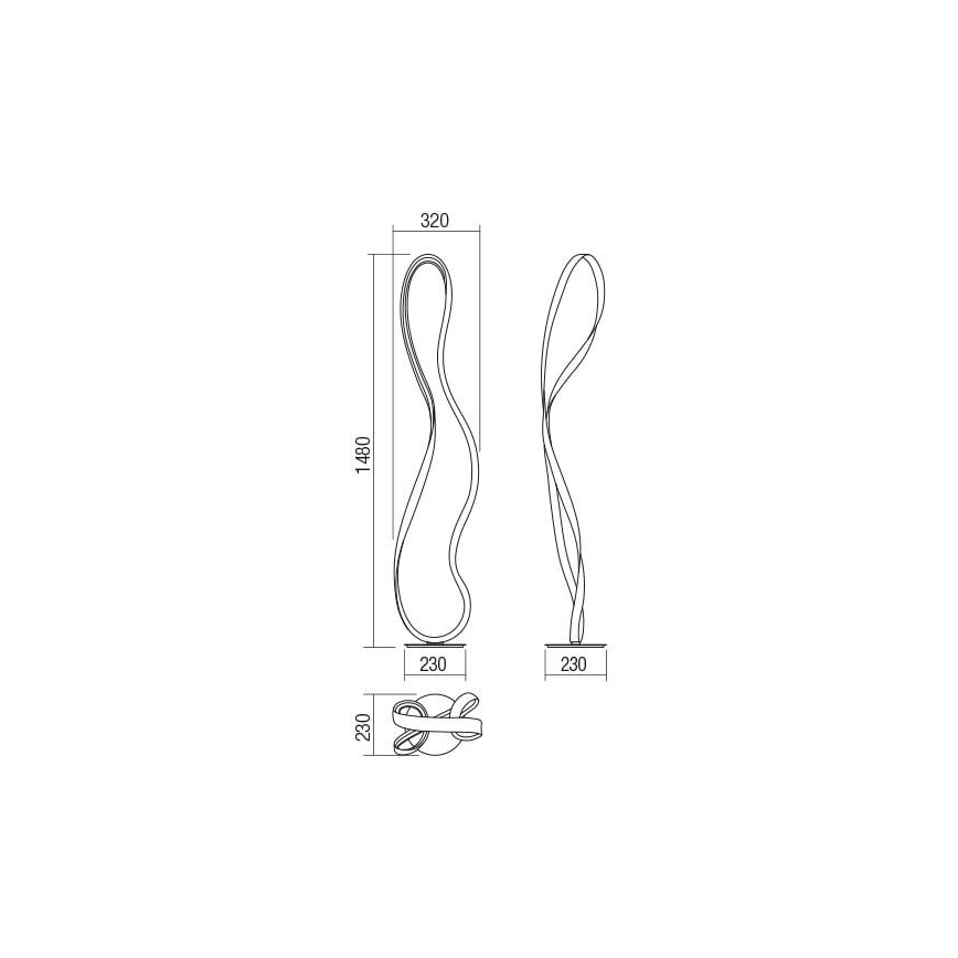 Redo 01-1417 - Dimbare LED-vloerlamp NUBO LED/35W/230V wit