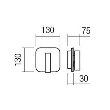Redo 01-1492 - QUDA LED-wandlamp LED/6W/230V + LED/3W CRI 90 zwart