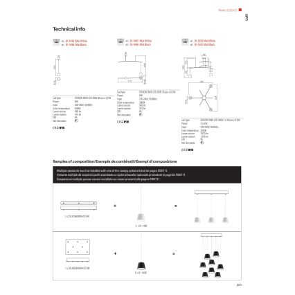 Redo 01-1495 - LED-hanglamp aan kabel LOLLI LED/6W/230V Ø 14 cm wit