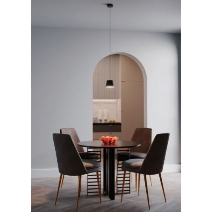 Redo 01-1496 - LED-hanglamp aan kabel LOLLI LED/6W/230V Ø 14 cm zwart