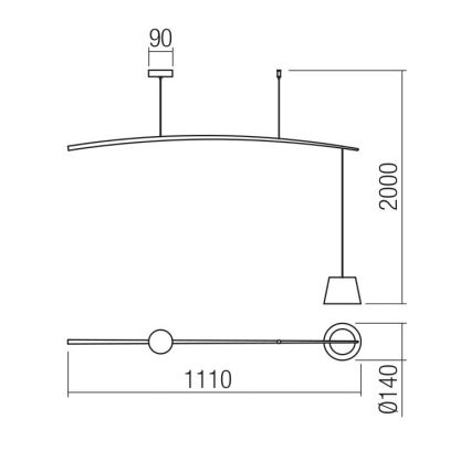 Redo 01-1497 - LED Hanglamp aan een koord LOLLI LED/6W/230V wit