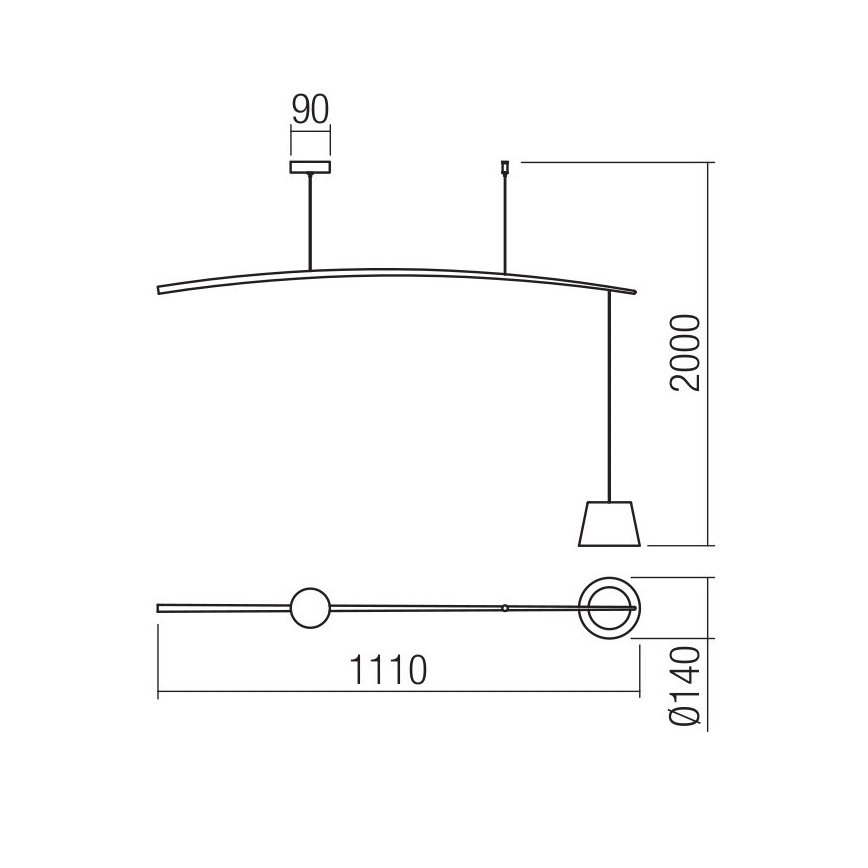 Redo 01-1497 - Suspension filaire LED LOLLI LED/6W/230V blanc