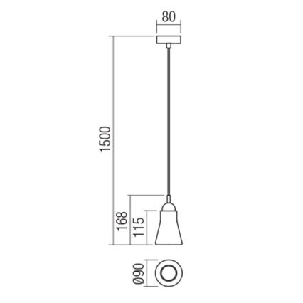 Redo 01-1518 - Hanglamp aan een koord UPPER 1xGU10/28W/230V messing/beige