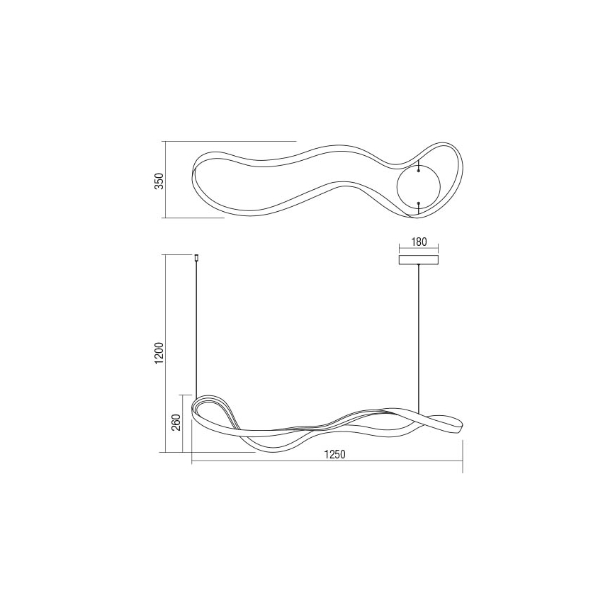 Redo 01-1531 - LED-hanglamp aan kabel NUBO LED/43W/230V wit