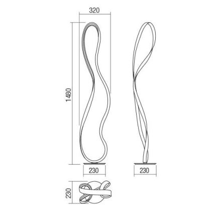 Redo 01-1532 - Dimbare LED Staande lamp NUBO LED/34,5W/230V wit