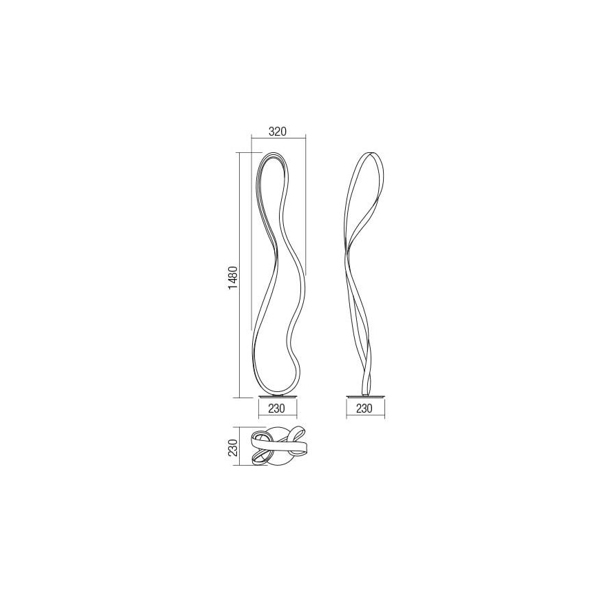 Redo 01-1532 - Dimbare LED Staande lamp NUBO LED/34,5W/230V wit