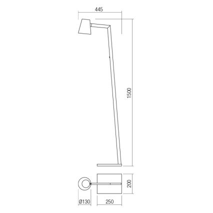 Redo 01-1556 - Staande lamp MINGO 1xE27/42W/230V wit