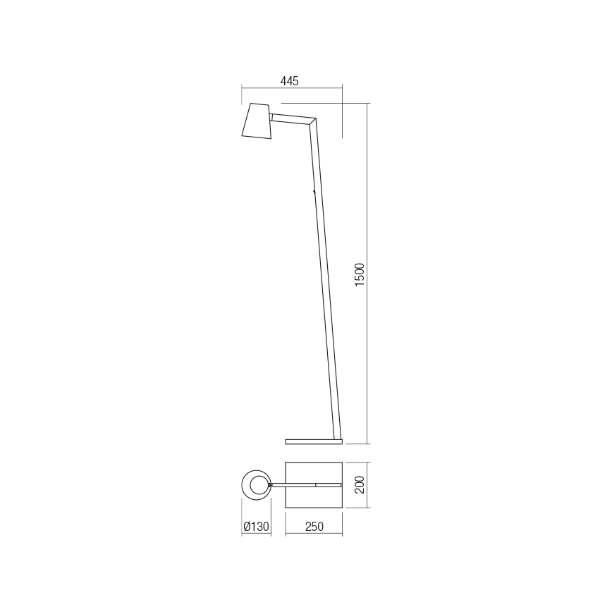 Redo 01-1556 - Staande lamp MINGO 1xE27/42W/230V wit