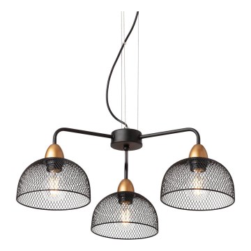 Redo 01-1573 - Hanglamp aan kabel TAMIS 3xE27/42W/230V Ø 59 cm zwart