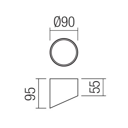 Redo 01-1626 - LED-spot UTO LED/6W/230V pr. 9 cm zwart
