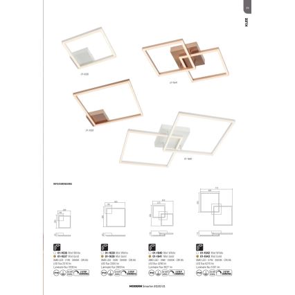 Redo 01-1638 - Dimbare LED-plafondlamp KLEE LED/30W/230V 45x45 cm wit