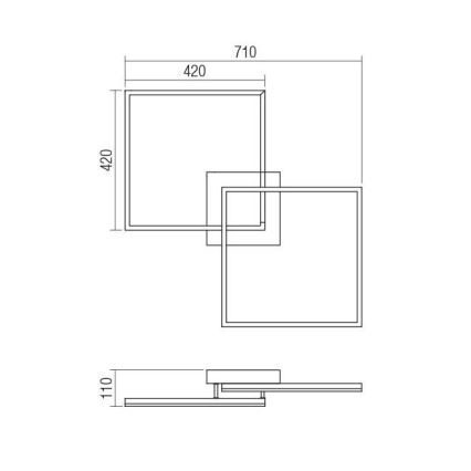Redo 01-1642 - LED dimbare plafondlamp KLEE LED/57W/230V wit
