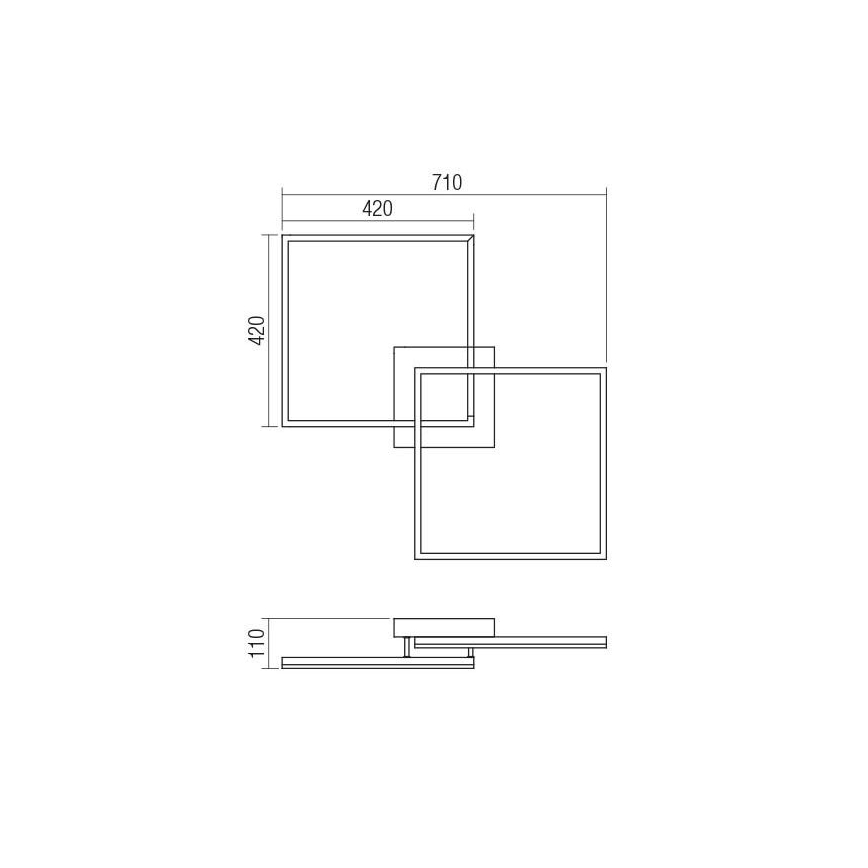 Redo 01-1642 - LED dimbare plafondlamp KLEE LED/57W/230V wit