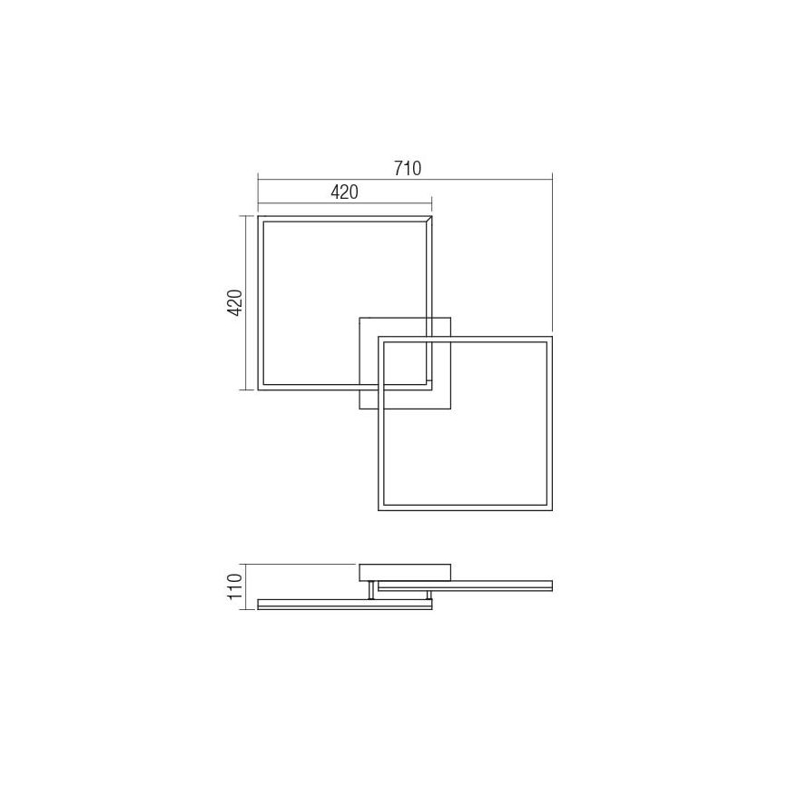 Redo 01-1643 - Dimbare LED-plafondlamp KLEE LED/57W/230V goudkleurig