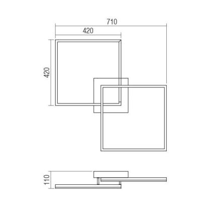 Redo 01-1643 - Plafonnier LED dimmable KLEE LED/57W/230V doré