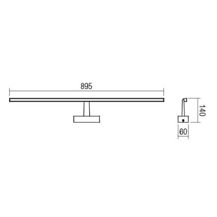 Redo 01-1678 - LED Badkamer spiegelverlichting NEPTUNE 1xLED/18W/230V IP44