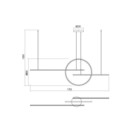 Redo 01-1737 - Dimbare LED hanglamp aan een koord GIOTTO LED/56W/230V zwart