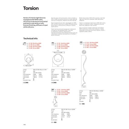 Redo 01-1798 - Dimbare LED-vloerlamp TORSION LED/24W/230V 3000K bronskleurig