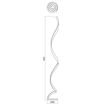 Redo 01-1798 - Dimbare LED-vloerlamp TORSION LED/24W/230V 3000K bronskleurig